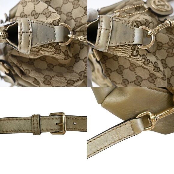 GUCCI GG Pattern Sukey 2Way Shoulder Hand Bag Canvas Leather Brown Gold 89EE813 - Picture 9 of 16